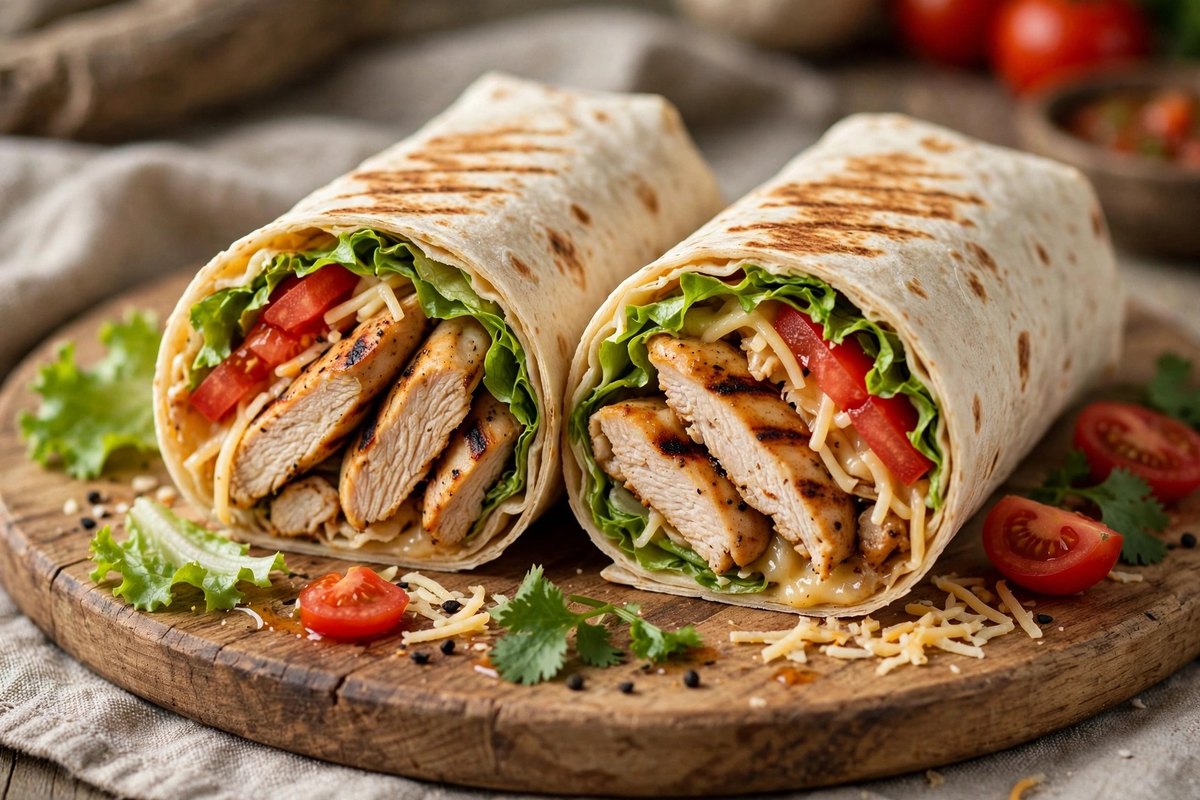 Chicken and vegetable wraps